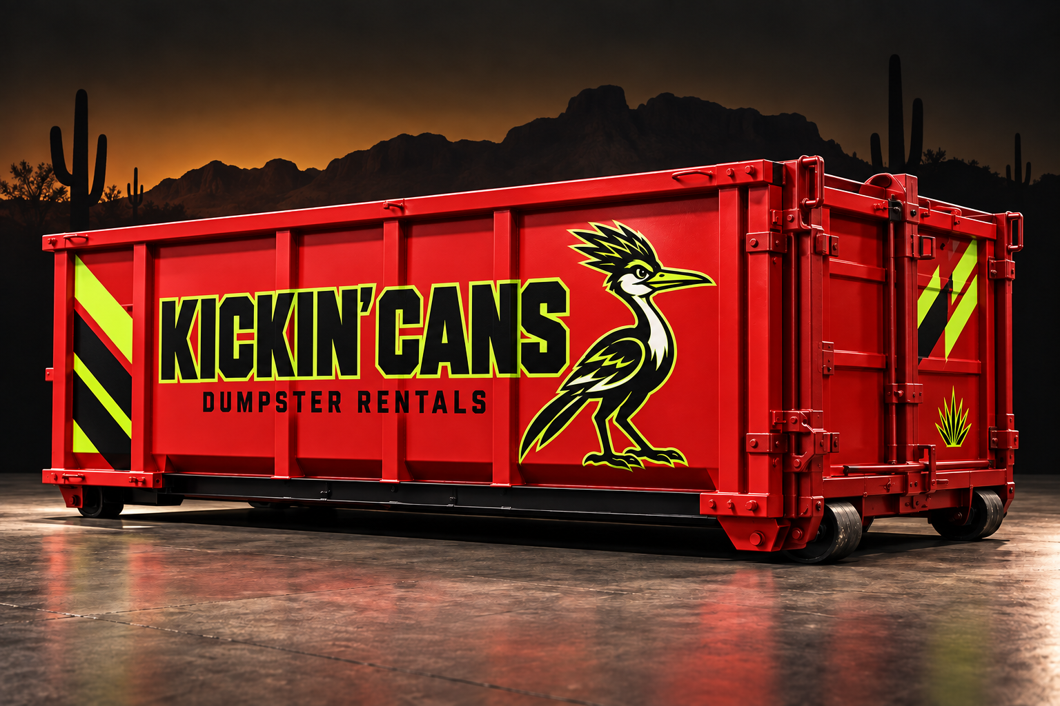 Red Kickin’ Cans 20-yard dumpster